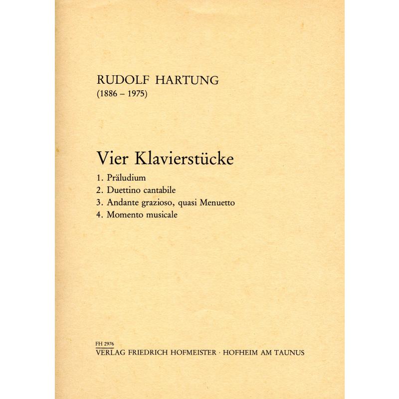 Titelbild für FH 2976 - 4 KLAVIERSTUECKE
