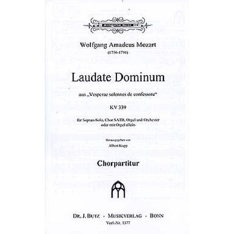 Titelbild für BUTZ 1377 - LAUDATE DOMINUM (VESPERAE SOLENNES DE CONFESSORE KV 339)