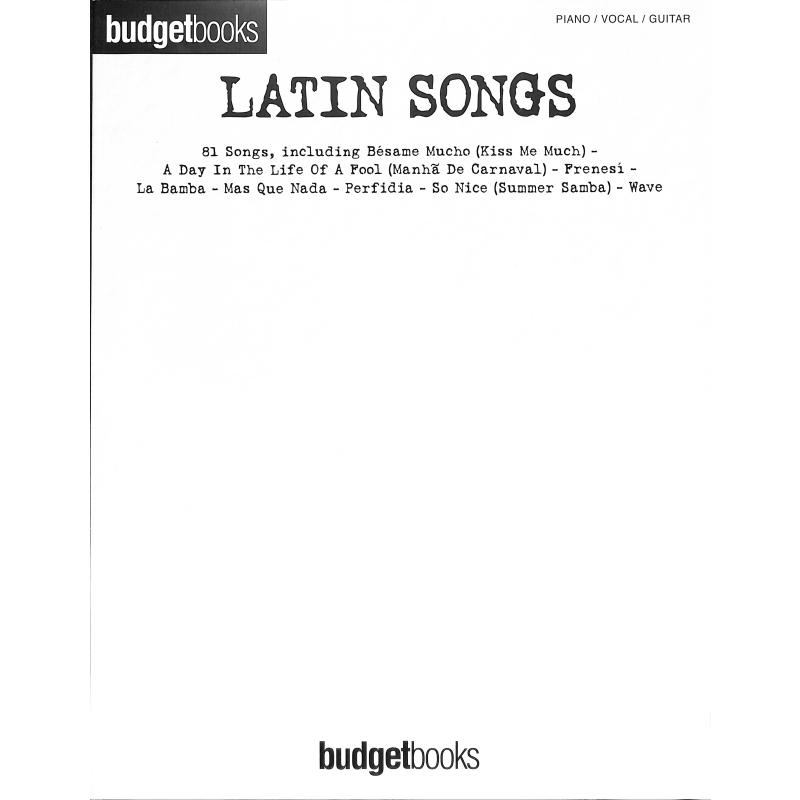Titelbild für HL 90002484 - BUDGET BOOKS - LATIN SONGS