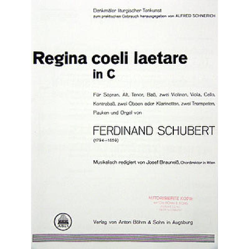 Titelbild für BOEHM 7791-02 - REGINA COELI LAETARE C-DUR