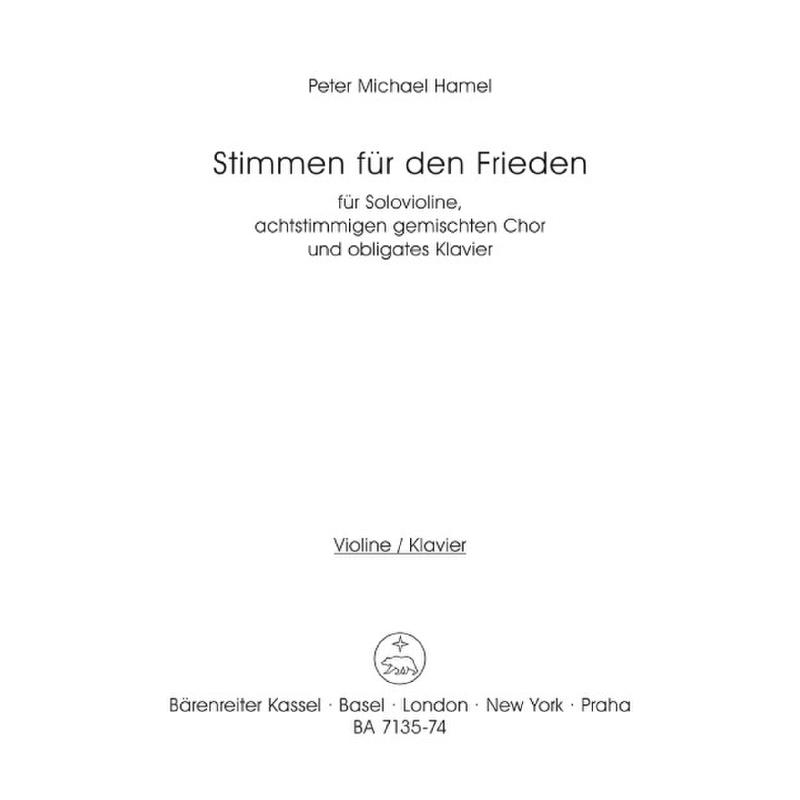 Titelbild für BA 7135-74 - STIMMEN FUER DEN FRIEDEN (1982)