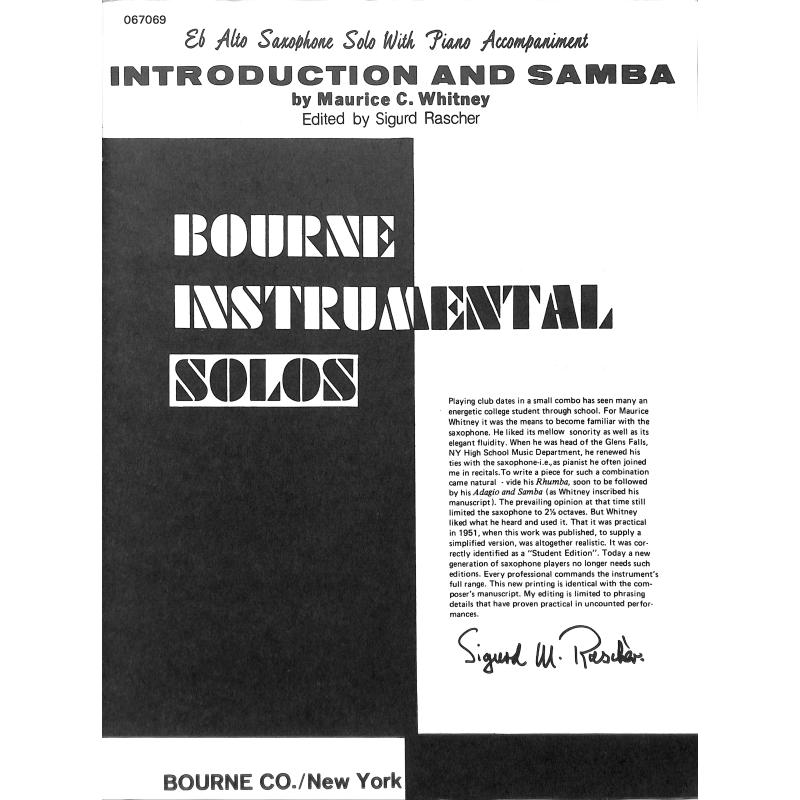 Titelbild für BOURNE 67069 - INTRODUCTION AND SAMBA