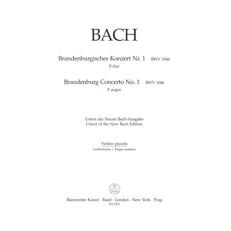 Titelbild für BA 5201-76 - BRANDENBURGISCHES KONZERT 1 F-DUR BWV 1046