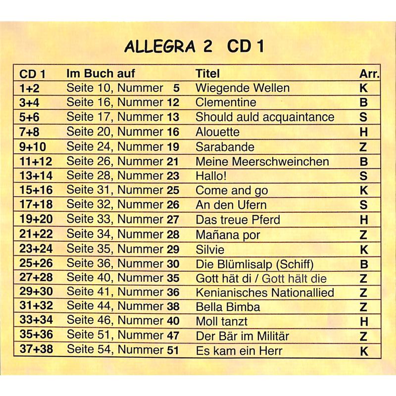 Notenbild für CLAIRE 102-CD1 - ALLEGRA 2