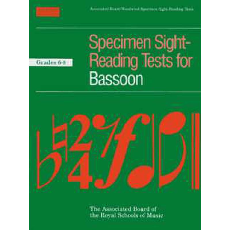 Titelbild für ABRSM 8920 - SPECIMEN SIGHT READING TEST FOR BASSOON GRADES 6-8