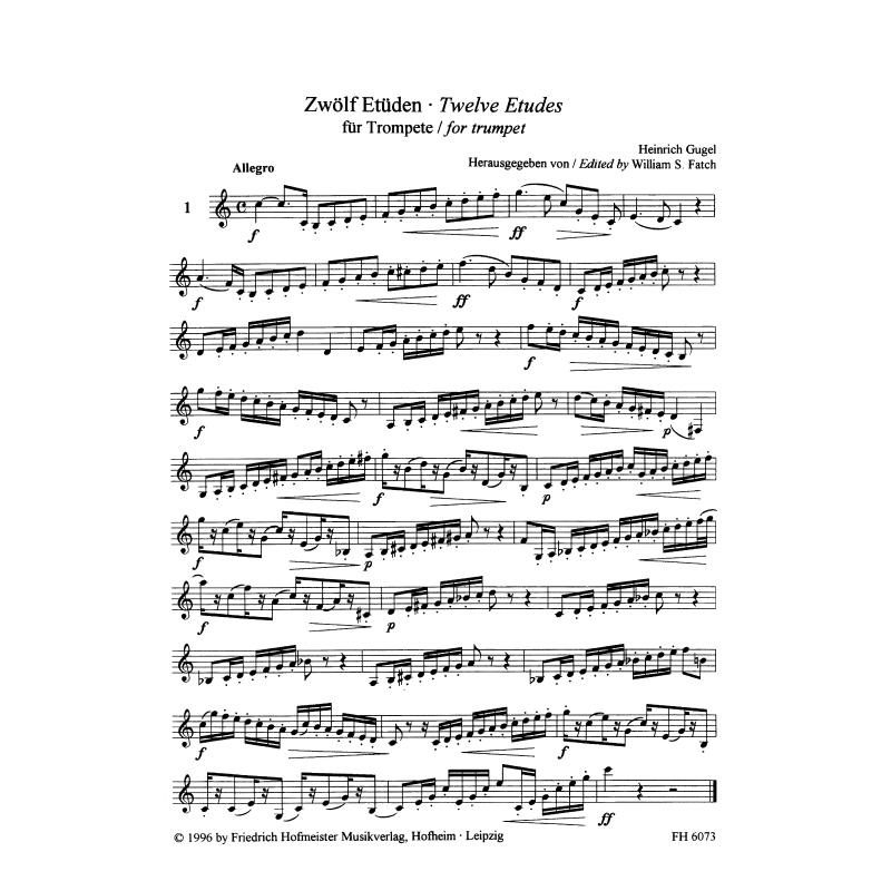 Notenbild für FH 6073 - 12 ETUEDEN