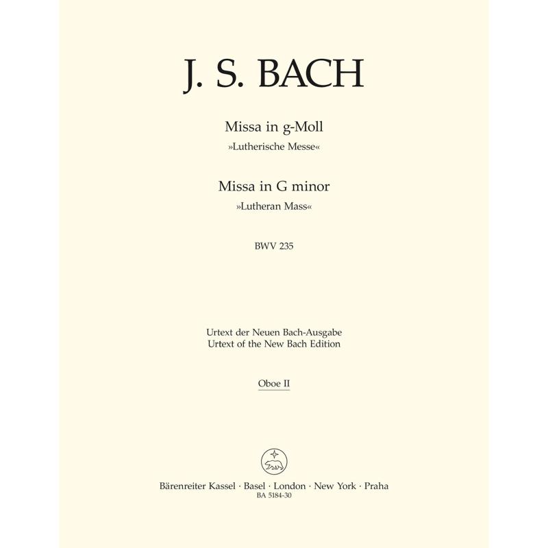 Titelbild für BA 5184-OB2 - MISSA G-MOLL BWV 235