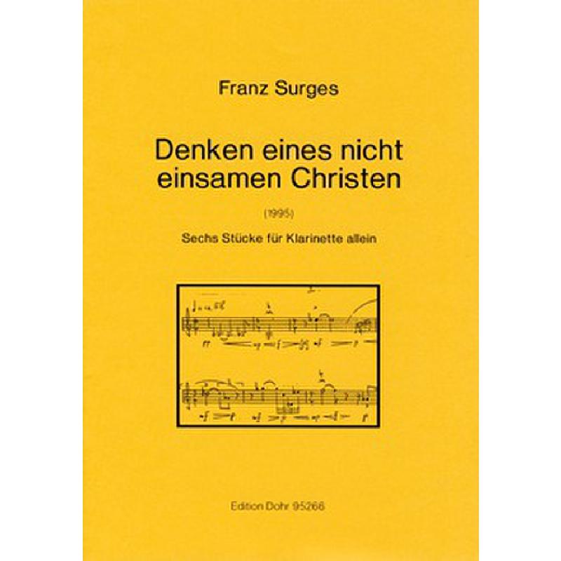 Titelbild für DOHR 95266 - DENKEN EINES NICHT EINSAMEN CHRISTEN (1995)
