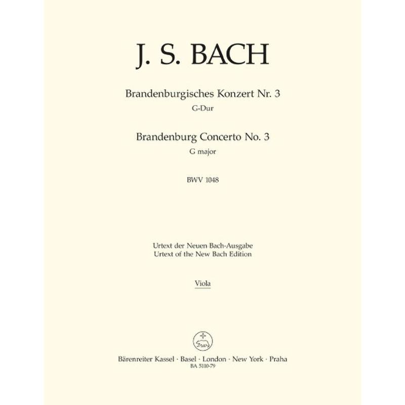 Titelbild für BA 5110-79 - Brandenburgisches Konzert 3 G-Dur BWV 1048