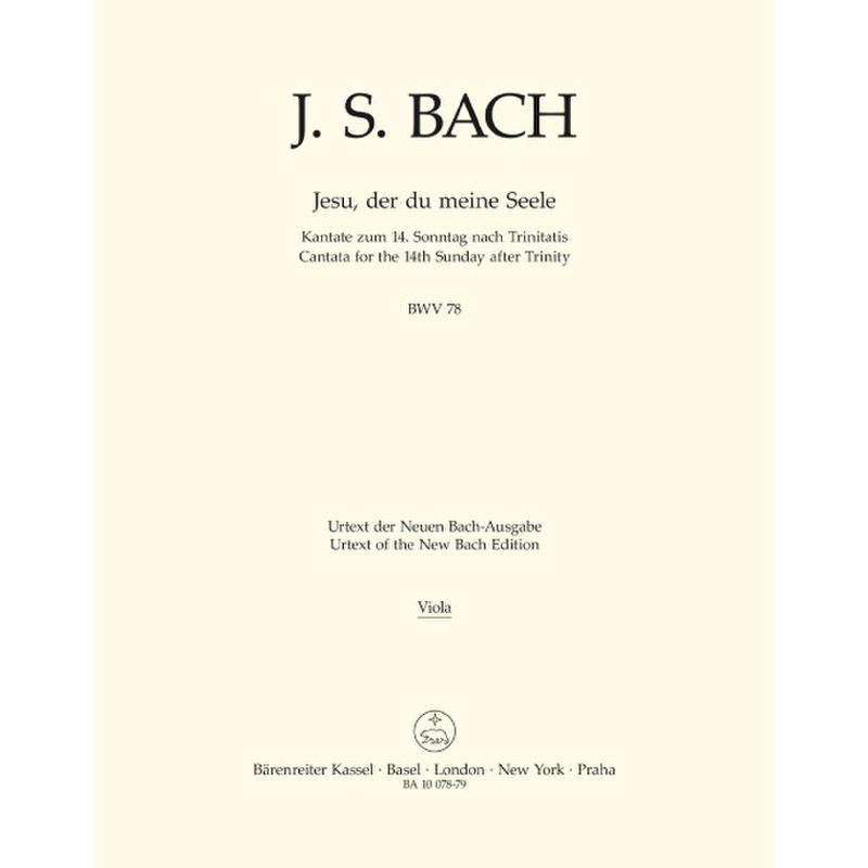 Titelbild für BA 10078-79 - Kantate 78 Jesu der du meine Seele BWV 78