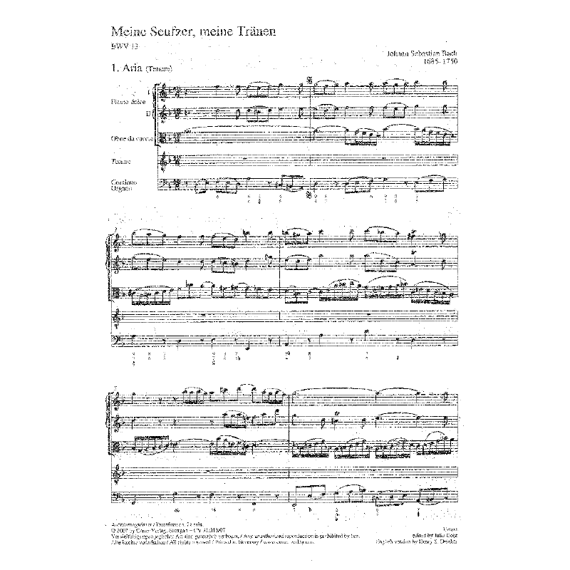 Notenbild für CARUS 31013-07 - KANTATE 13 MEINE SEUFZER MEINE TRAENEN BWV 13