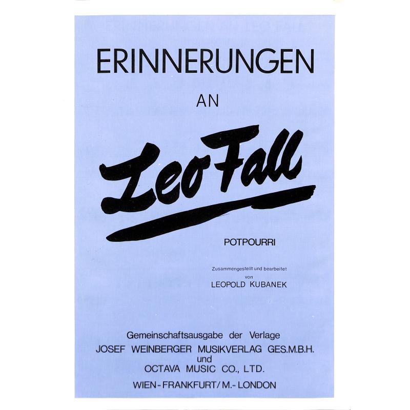 Titelbild für WEINB 1391-10 - ERINNERUNGEN AN LEO FALL - POTPOURRI