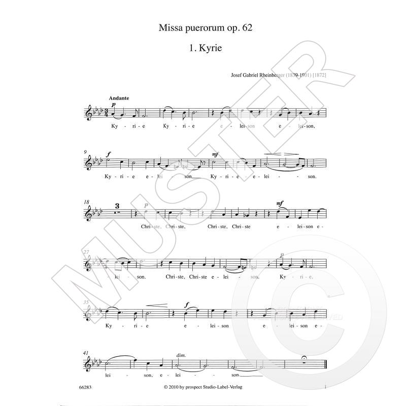 Titelbild für PROSPECT 66283 - MISSA PUERORUM OP 62