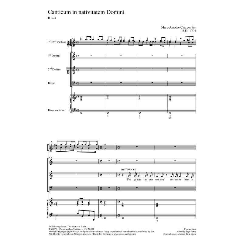 Titelbild für CARUS 21021 - CANTICUM IN NATIVITATEM DOMINI H 393