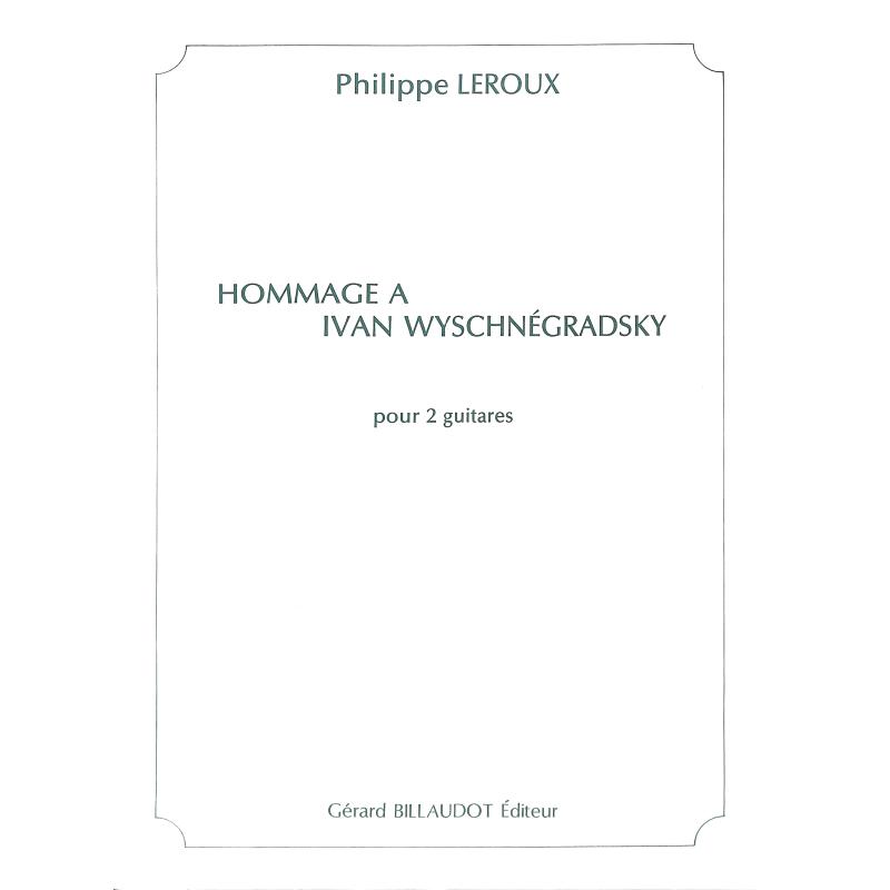 Titelbild für BILL 4710 - HOMMAGE A IVAN WYSCHNEGRADSKY