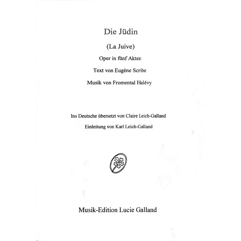 Titelbild für GALLAND 05-7 - DIE JUEDIN - LA JUIVE