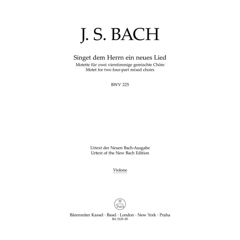 Titelbild für BA 5129-85 - Singet dem Herrn ein neues Lied BWV 225