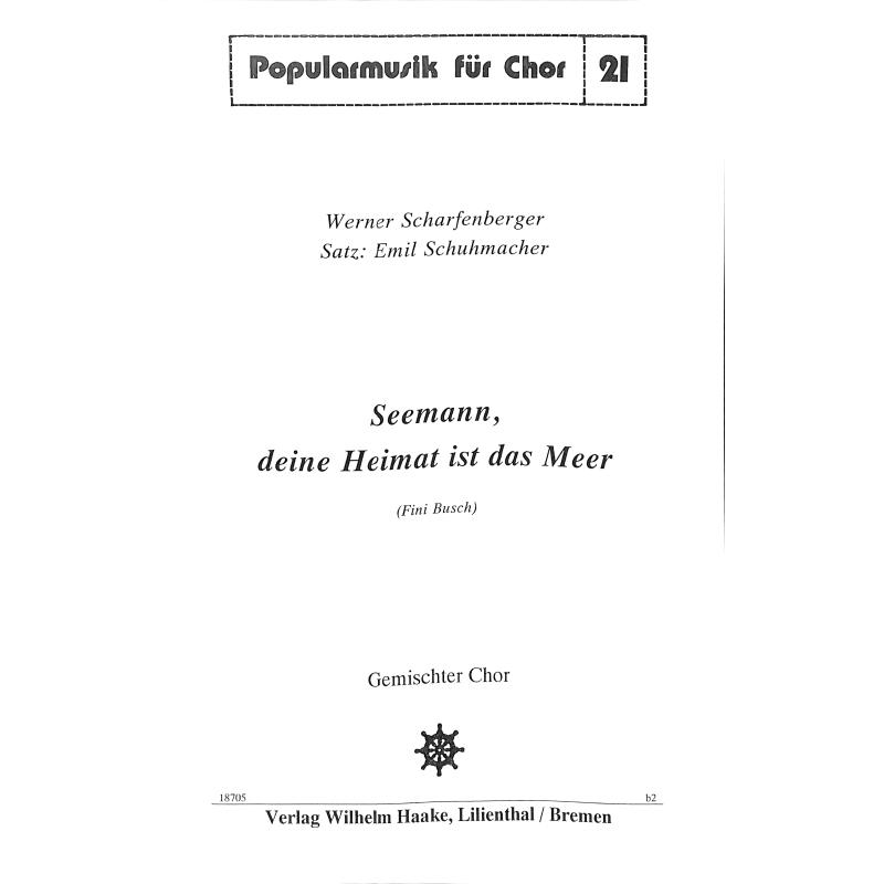Titelbild für ERES 18705 - SEEMANN DEINE HEIMAT IST DAS MEER