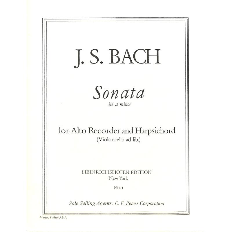 Titelbild für N 4111 - SONATE A-MOLL BWV 1020