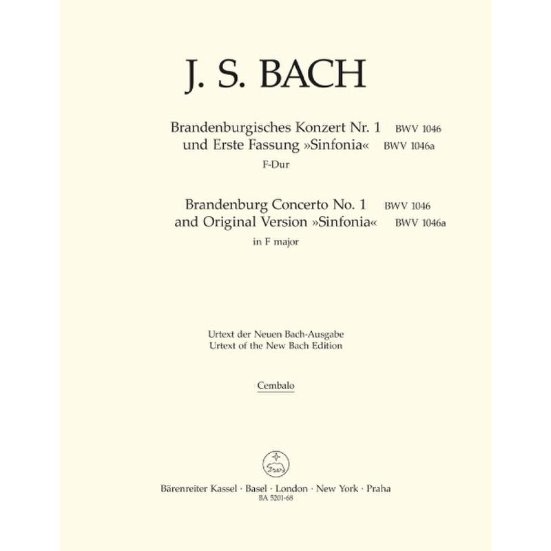 Titelbild für BA 5201-68 - Brandenburgisches Konzert 1 F-Dur BWV 1046