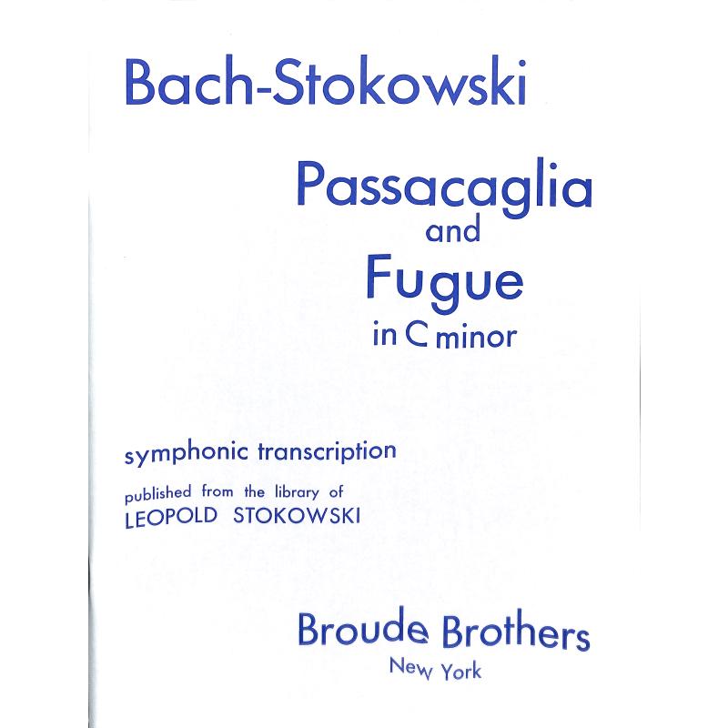 Titelbild für BROUDE BB90 - PASSACAGLIA + FUGE C-MOLL