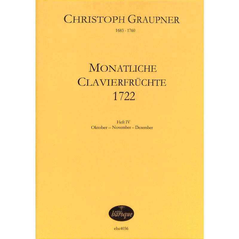 Titelbild für BAROQUE 4036 - MONATLICHE CLAVIERFRUECHTE 4 (1722)