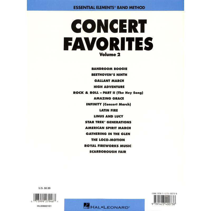 Notenbild für HL 860161 - CONCERT FAVORITES 2