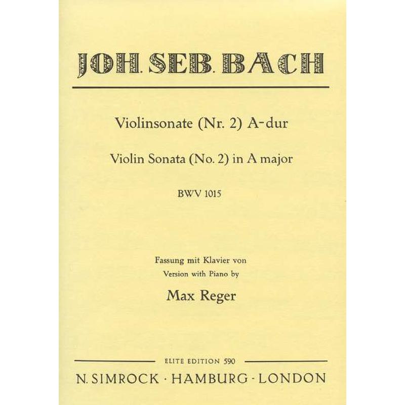 Titelbild für EE 0590 - SONATE 2 A-DUR BWV 1015