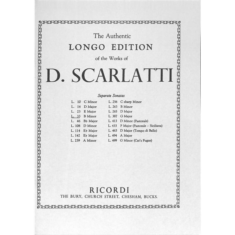 Titelbild für LD -ER541-33 - SONATA H-MOLL L 33 K 87