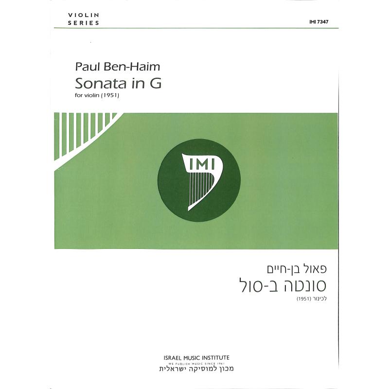 Titelbild für IMI 7347 - SONATA IN G (1951)