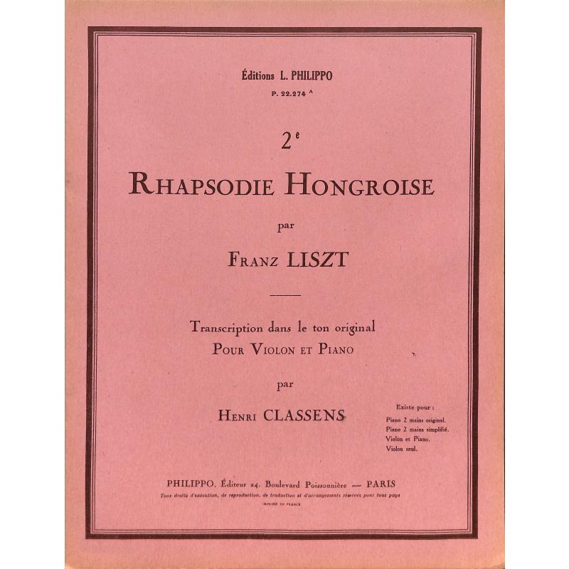 Titelbild für COMBRE -P2274B - RHAPSODIE HONGROISE 2