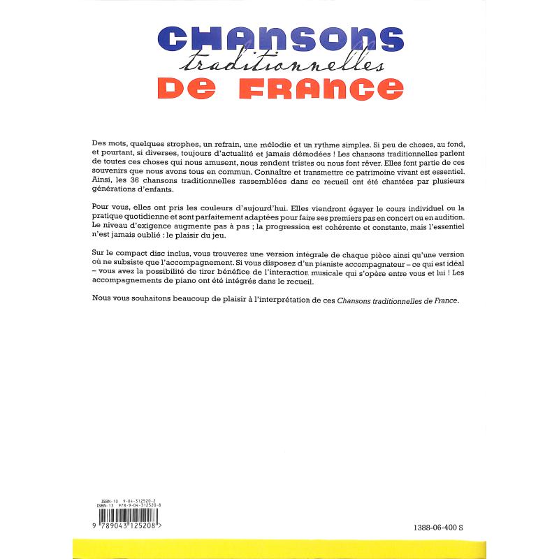 Notenbild für HASKE 1388-06-400 - CHANSONS TRADITIONELLES DE FRANCE