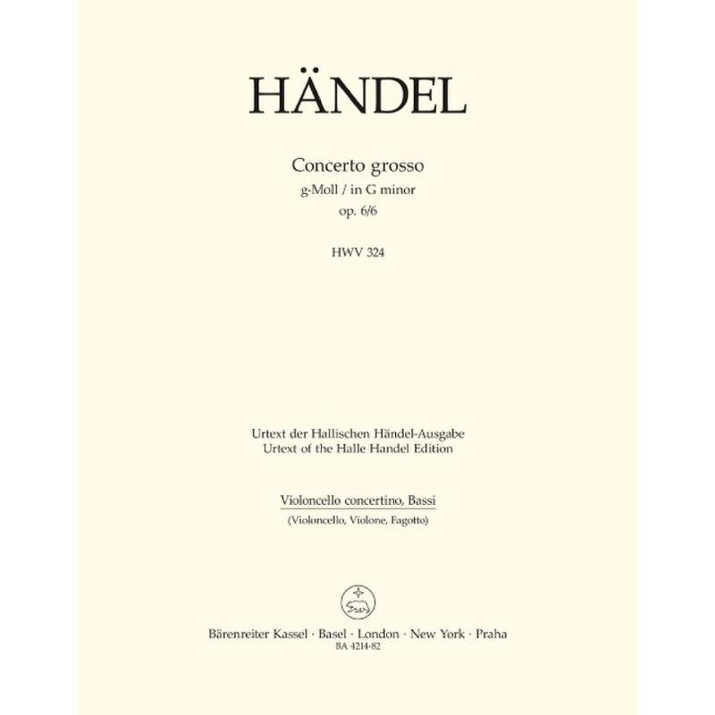 Titelbild für BA 4214-82 - Concerto grosso g-moll op 6/6 HWV 324