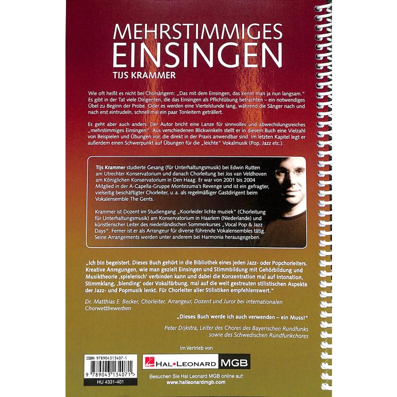 Notenbild für HU 4331 - MEHRSTIMMIGES EINSINGEN