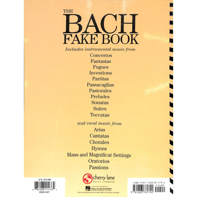 Notenbild für HL 2501427 - THE BACH FAKE BOOK