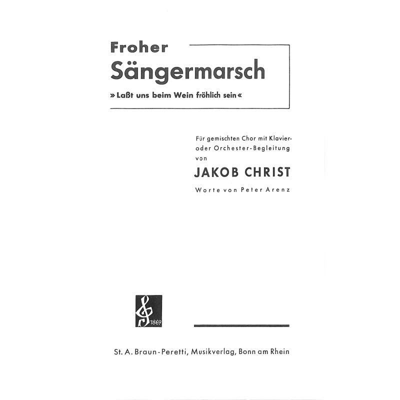Titelbild für BRP 349-PART - FROHER SAENGERMARSCH