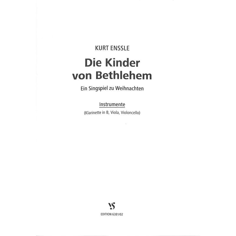 Titelbild für VS 6381-02 - DIE KINDER VON BETHLEHEM