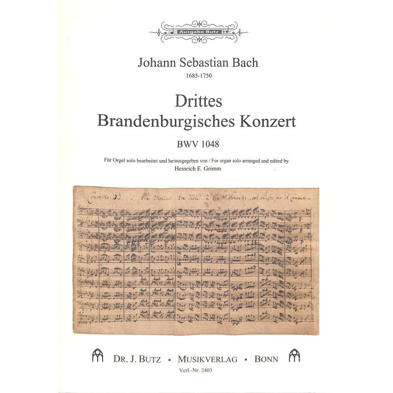 Titelbild für BUTZ 2403 - BRANDENBURGISCHES KONZERT 3 BWV 1048