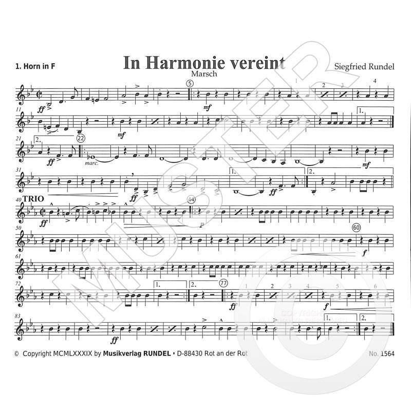 Titelbild für Rundel 1564-Hrn1F - IN HARMONIE VEREINT