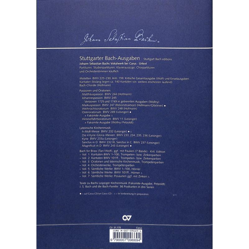Notenbild für CARUS 31170-00 - KANTATE 170 VERGNUEGTE RUH BELIEBTE SEELENLUST BWV 170