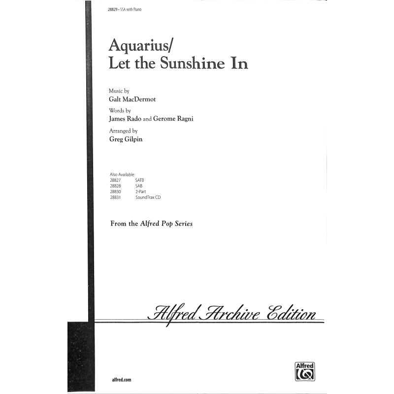 Titelbild für ALF 28829 - AQUARIUS / LET THE SUNSHINE IN