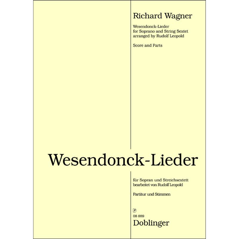 Titelbild für DO 08889 - Wesendonck Lieder WWV 91a
