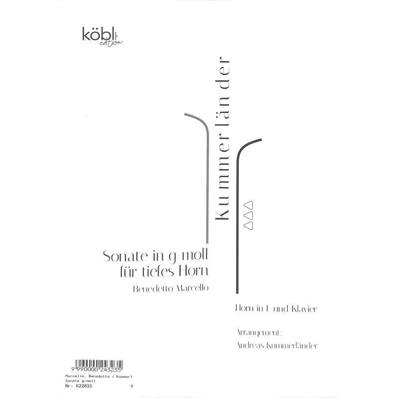 Titelbild für KOEBL 22033 - Sonate g-moll