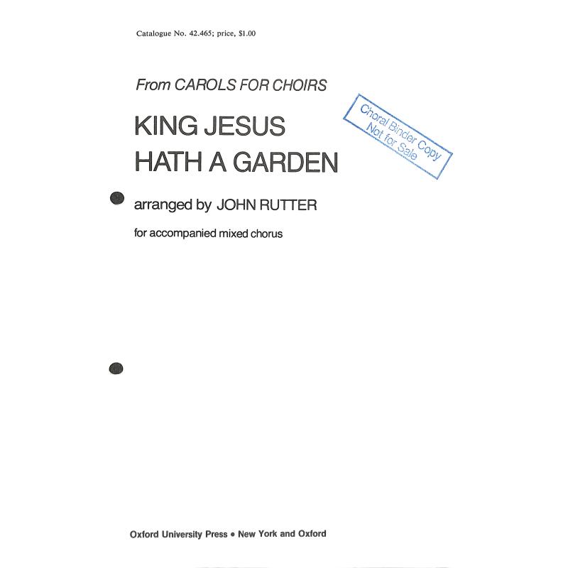 Titelbild für 978-0-19-385676-9 - King Jesus hath a garden