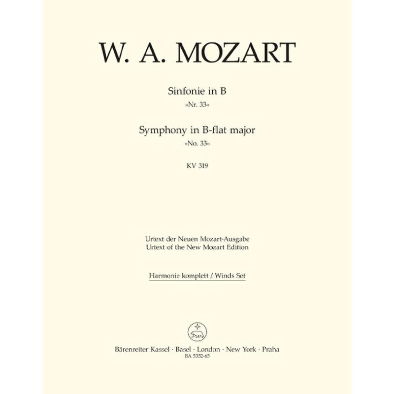 Titelbild für BA 5352-65 - Sinfonie 33 B-Dur KV 319