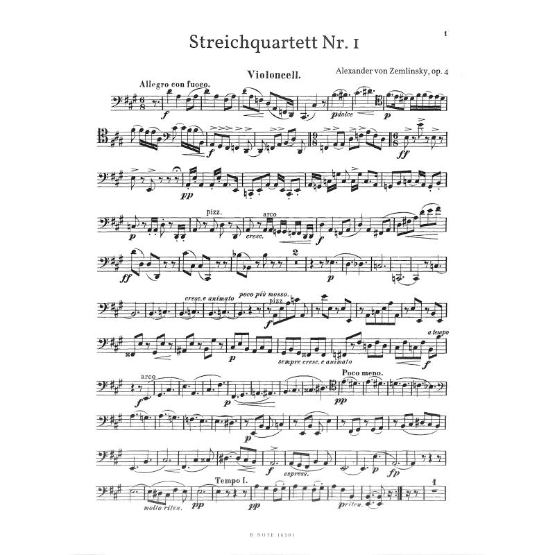 Titelbild für BNOTE -BN16501 - Quartett 1 A-Dur op 4