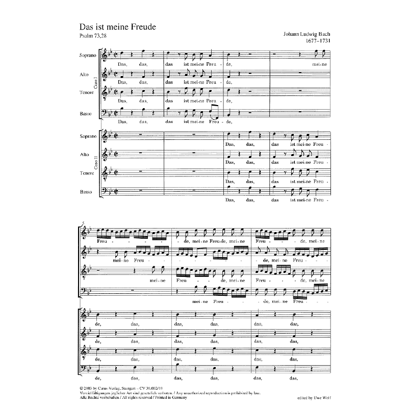 Titelbild für CARUS 30002-10 - Das ist meine Freude - Motette