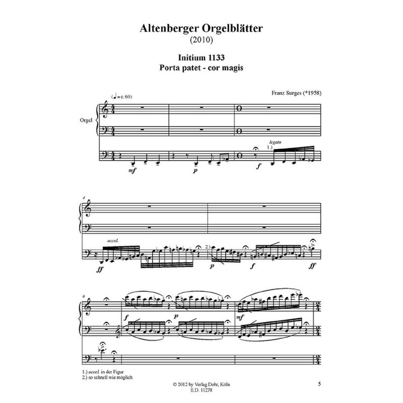 Titelbild für DOHR 11278 - Altenberger Orgelblätter