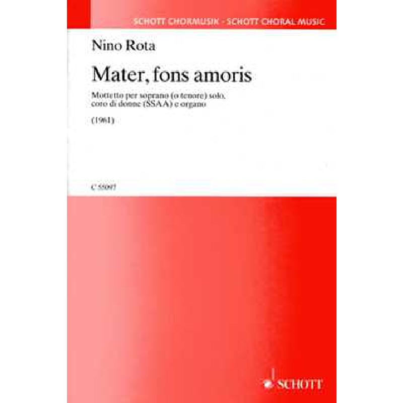 Titelbild für C 55097 - Mater fons amoris