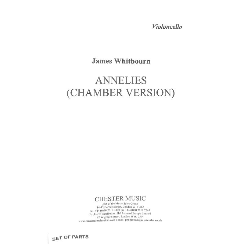 Titelbild für CH 73326-01 - Annelies (Chamber Version)